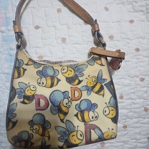 Dooney & Bourke Bee Patterned Mini Bag in Cream and Tan